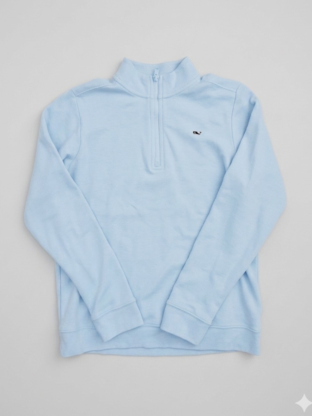 Vineyard Vines Kids Light Blue Quarter-Zip Longsleeve Top, Size M